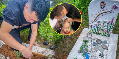 Con ra đi 3 năm, gần sinh nhật ba trang trí mộ thật đẹp