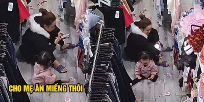 Bật cười với khoảnh khắc bà mẹ trẻ giành ăn với con gái cực dễ thương