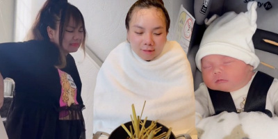 Sau sinh, Múi Xù chăm chỉ ở cữ, đợi em bé cứng cáp sẽ đưa về Việt Nam