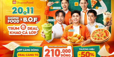 Cả lớp lên món, ShopeeFood lên deal mời tiệc 20.11: Lớp càng đông, deal càng to
