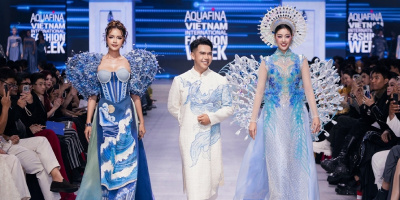 Ngọc Châu, Khánh Vân hội ngộ trên sàn diễn NTK Đặng Trọng Minh Châu