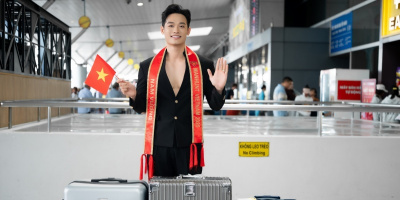 Trần Tiến Dũng mang 90kg hành lý thi Manhunt International