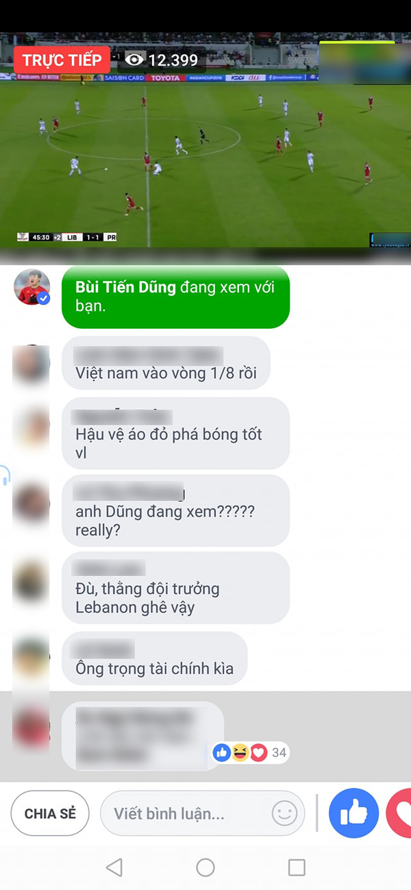 

Văn Lâm xem trực tiếp trận đấu từ Livestream trên Facebook.