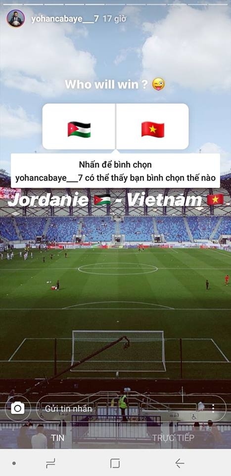 Yohan Cabaye cổ vũ Việt Nam thắng Jordan ở Asian Cup 2019