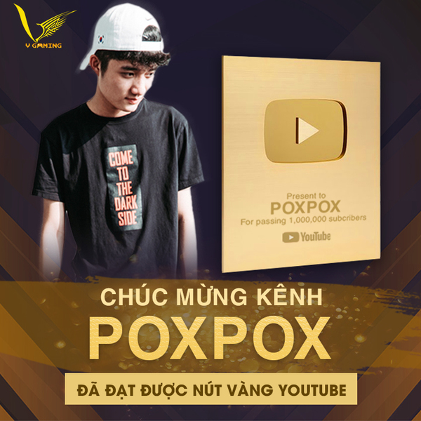  
Pox Pox ăn mừng kênh YouTube đạt 1 triệu người theo dõi, “ẵm” nút vàng YouTube.
