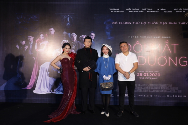  
Đạo diễn Nhất Trung, Thu Trang và Quốc Trường trong họp báo phim