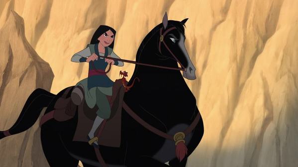  
Hắc mã trong Mulan rất dũng mãnh và trung thành (Ảnh: Disney)
