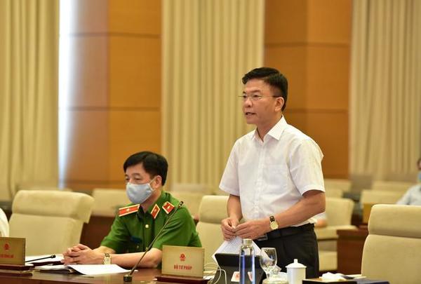  
Bộ trưởng Bộ Tư pháp Lê Thành Long cũng đã có những phát biểu tại cuộc họp này. (Ảnh: TPO)