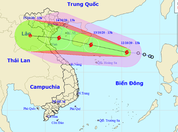 
Áp thấp nhiệt đới trên Biển Đông đã mạnh lên thành bão số 7. (Ảnh: VOV)