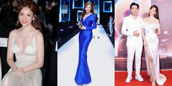  
Hari Won dù đi một mình hay với Trấn Thành đều toả sáng. Bộ cánh màu xanh dương của NTK Đỗ Long còn giúp cô "ẵm" giải mặc đẹp nhất ở Tuần lễ thời trang Việt Nam 2020 (Ảnh: T.H)