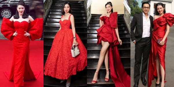  
Dàn mỹ nhân Việt diện sắc đỏ đi xem thời trang (Ảnh: NVCC)