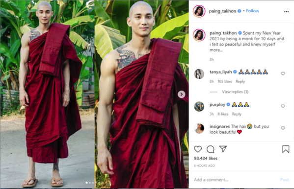 Chàng người mẫu Myanmar &quot;gây bão&quot; mạng xã hội với loạt ảnh nhà sư đẹp trai thần thái ngút trời, thu hút hơn 100.000 like trong chưa đầy 24 tiếng - Ảnh 2.