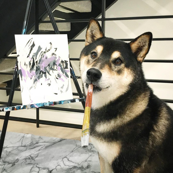 Chó Shiba bán 288 bức tranh tự vẽ, thu gần 18.000 USD - Ảnh 2.