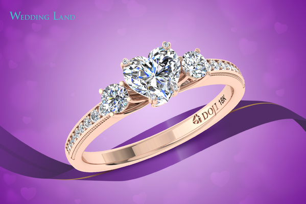 Viên kim cương 99 giác cắt nằm ở vị trí trung tâm trên chiếc nhẫn đính hôn WeddingLand tỏa ra nguồn ánh sáng rực rỡ và tinh khiết.