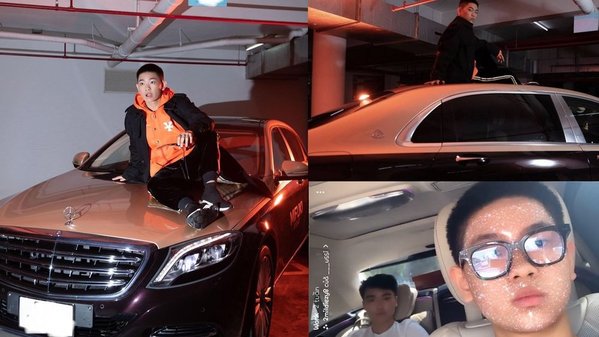  
Chàng rich kid sinh năm 2003 bên cạnh chiếc siêu xe của mình (Ảnh: Gia Kỳ)