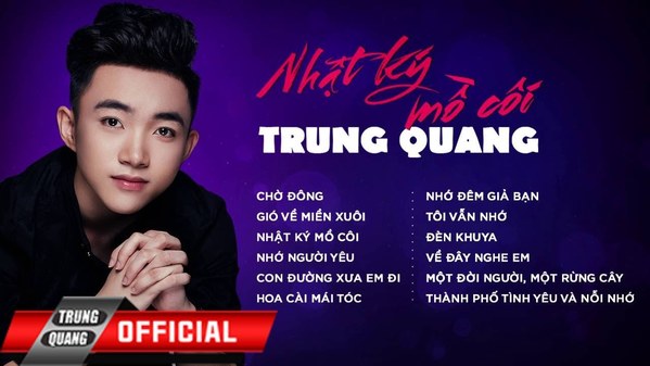 Album đầu tay với nhiều bài hát hay của Trung Quang đã được đón nhận bởi khán giả yêu âm nhạc. (Ảnh: Pinterest) - Tin sao Viet - Tin tuc sao Viet - Scandal sao Viet - Tin tuc cua Sao - Tin cua Sao