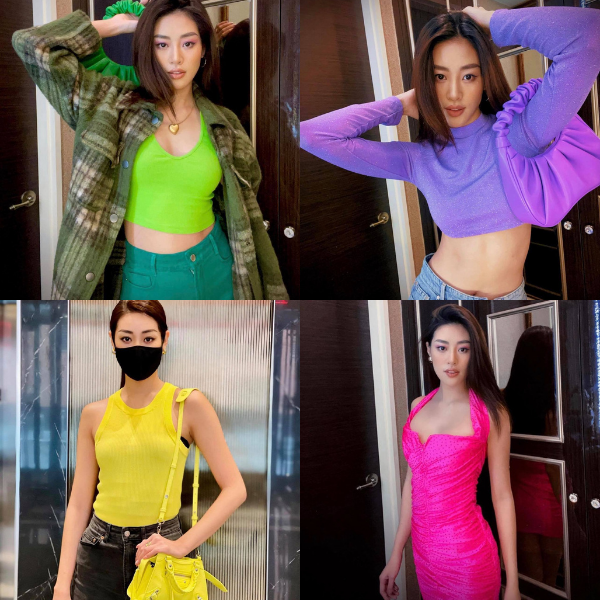    Hoa hậu Khánh Vân cũng gia nhập mỹ nhân mê màu nổi khi có loạt outfit rực rỡ.  (Ảnh: IGNV)