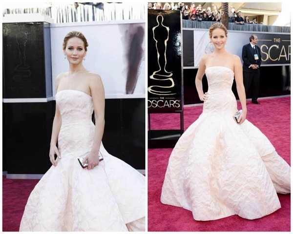  
Jennifer Lawrence đem cả gia tài lên thảm đỏ Oscar khi diện chiếc đầm có giá 92 tỷ đồng. (Ảnh: T.H)