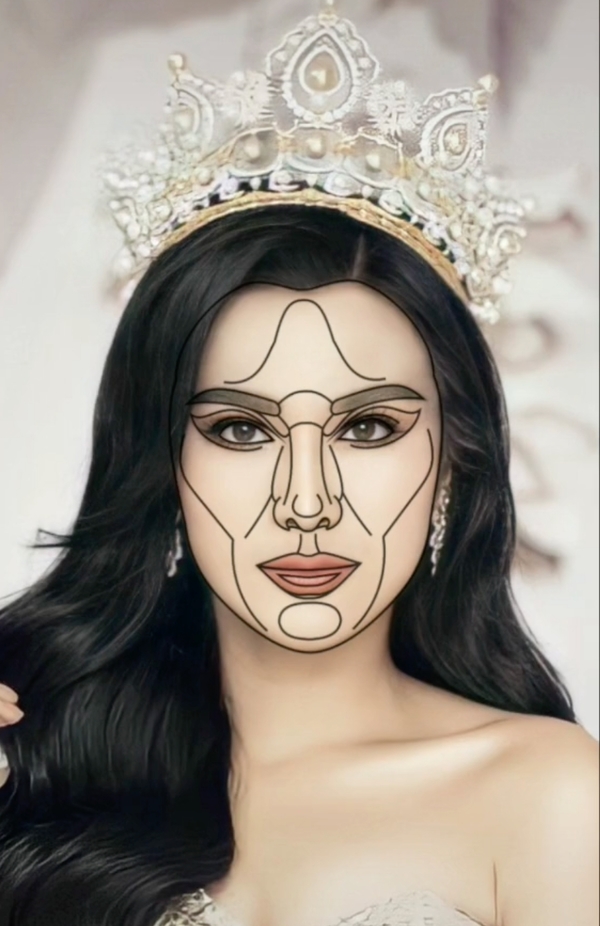  Người hâm mộ điều chỉnh các đường nét mắt, mũi, môi của Hoa hậu Việt Nam 2020 theo khuôn mẫu. (Ảnh: Chụp màn hình)