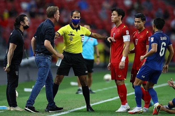 Quế Ngọc Hải trong trận gặp Thái Lan ở bán kết AFF Cup 2020.
