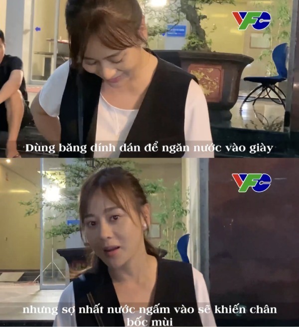 Như mọi khi, Phương Oanh rất nhí nhố và hài hước ở hậu trường. (Ảnh: VFC)