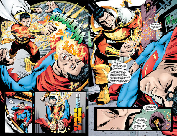 
Captain Marvel/Shazam hạ Superman chỉ với 2 cú đấm.​ (Ảnh DC Comics)