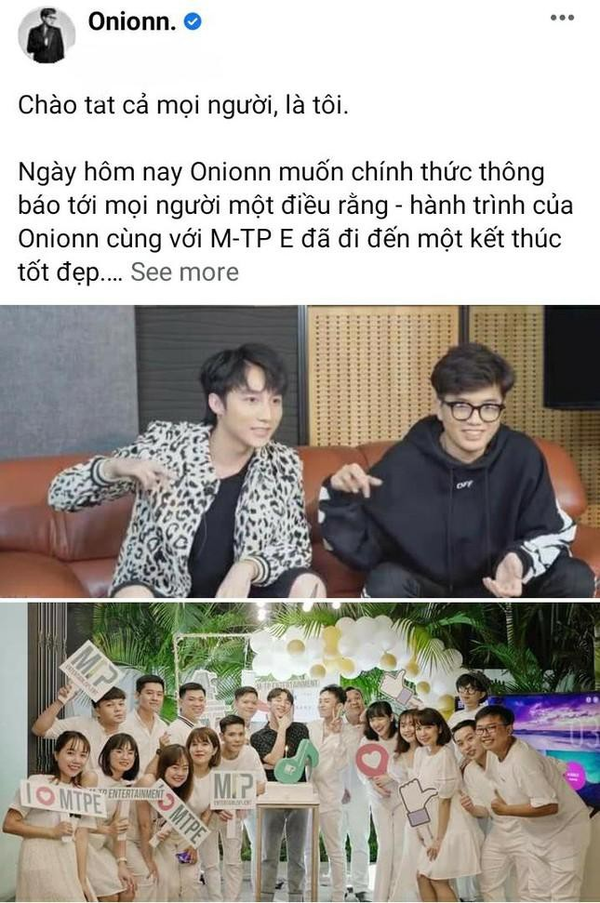  
Onionn rời công ty trước sự bàng hoàng của nhiều fan hâm mộ. (Ảnh: Facebook Onionn) - Tin sao Viet - Tin tuc sao Viet - Scandal sao Viet - Tin tuc cua Sao - Tin cua Sao