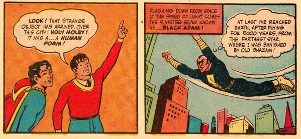  
Black Adam xuất hiện lần đầu với vai kẻ thù của gia đình Captain Marvel (Ảnh Fawcett Comics​)