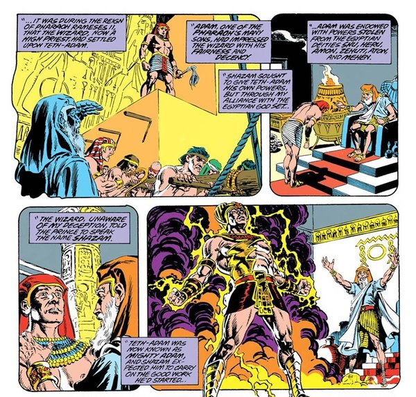  
Teth-Adam dùng sức mạnh của mình để trở thành vị thần bảo hộ mới của Ai Cập (Ảnh Fawcett Comics​)