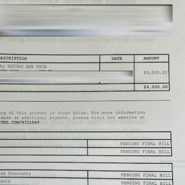  
Hóa đơn thanh toán chi phí ăn ở hết 9.000 USD của Khoa Pug tại bệnh viện. (Ảnh: YouTube Khoa Pug)