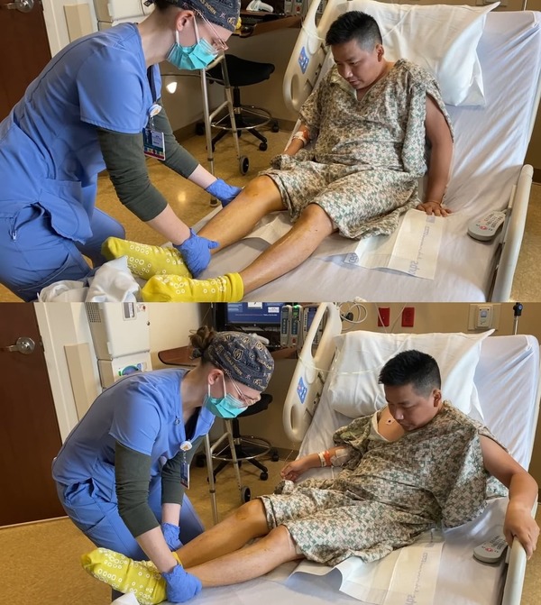  
Khoa Pug đi kéo chân ở Mỹ, thuê 4-5 y tá chăm sóc tận tình. (Ảnh: Chụp màn hình YouTuber Khoa Pug)