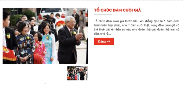  
Những bài đăng về quảng cáo dịch vụ đám cưới giả có thể tìm thấy ở bất cứ đâu trên Internet. (Ảnh: Dân Trí)