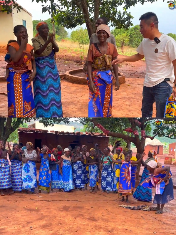  Chiếc khăn này có rất nhiều công dụng giúp ích cho sinh hoạt của phụ nữ Angola. (Ảnh: YouTube Nguyễn Tiến - Cuộc sống châu Phi)
