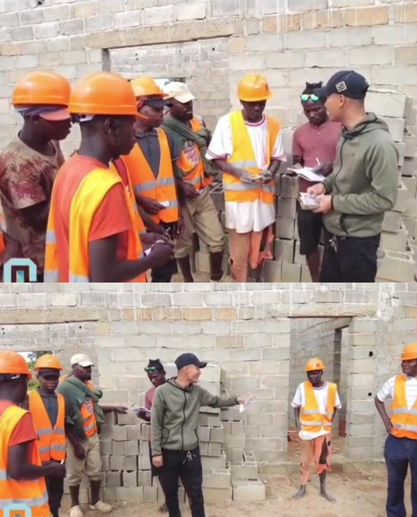  Mọi người hào hứng khi được thông báo có lương. (Ảnh: Chụp màn hình YouTube Quang Linh Vlogs - Cuộc Sống ở Châu Phi)