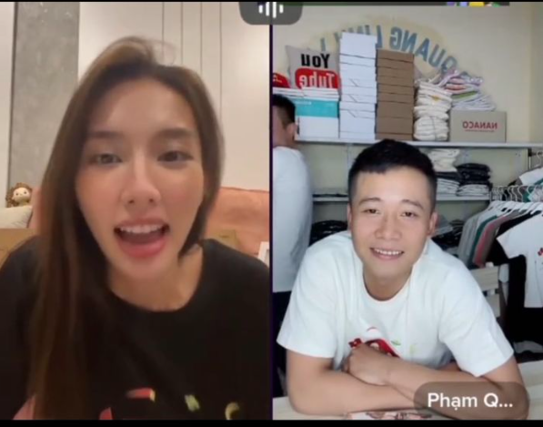  
Buổi livestream của Thùy Tiên và Quang Linh đã nhận được đông đảo sự quan tâm của mọi người. (Ảnh: TikTok Phạm Quang Linh)