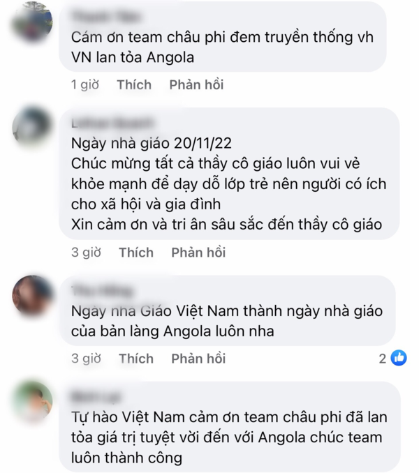 
Buổi lễ 20/11 do team Châu Phi tổ chức đã nhận về vô vàn lời khen của khán giả Việt. (Ảnh: FB Team Châu Phi)