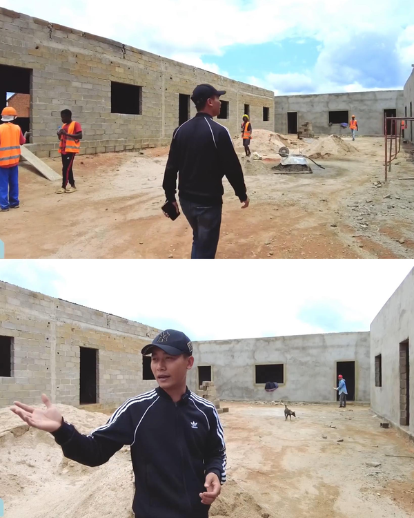  
Quang Linh đã chi 1 tỷ đồng để xây dựng trường học cho 1000 trẻ em tại Angola. (Ảnh: YouTube Quang Linh Vlogs)