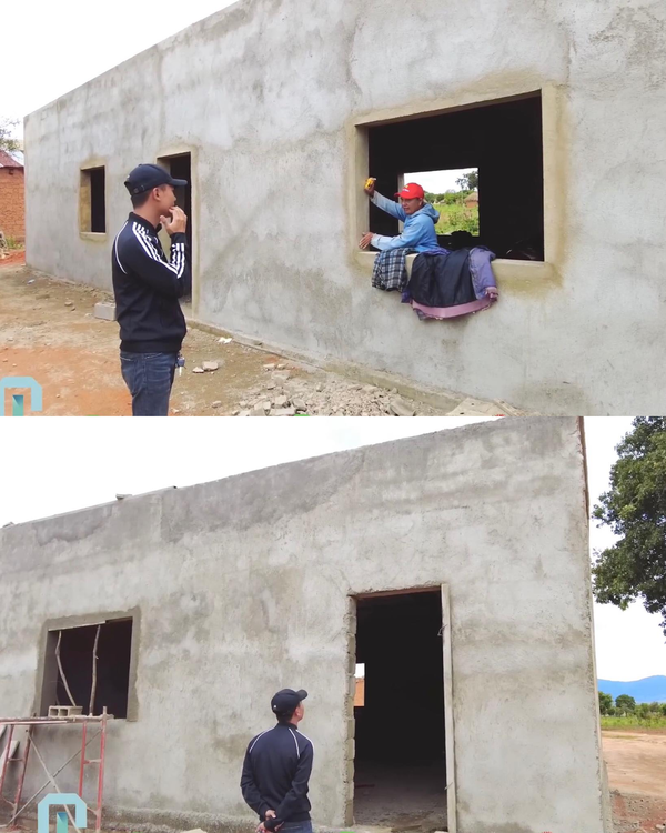  
Quang Linh vẫn chưa biết lắp cửa loại nào cho đẹp phòng học. (Ảnh: YouTube Quang Linh Vlogs)