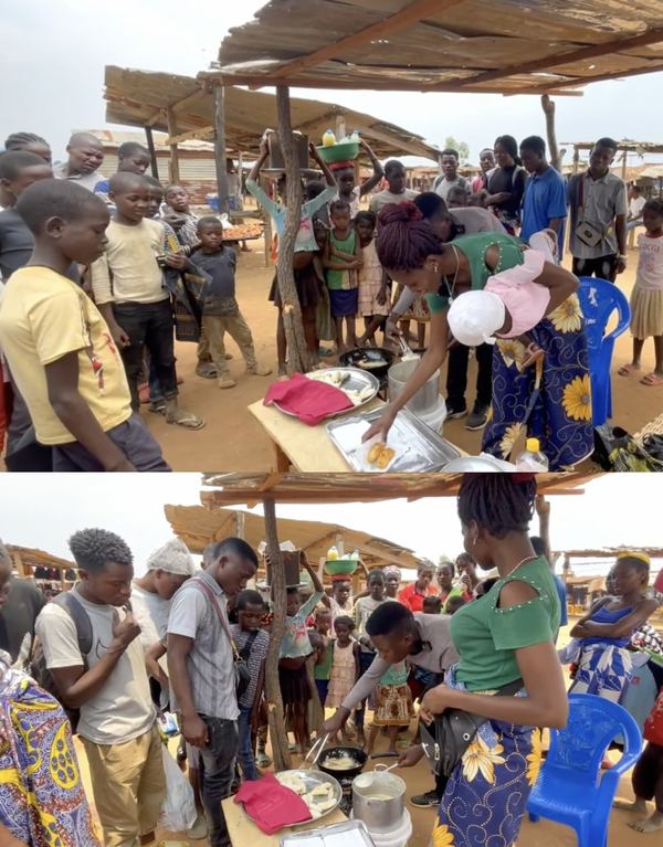  Lindo từng rất đắt hàng khi bán món bánh chuối Việt Nam. (Ảnh: YouTube Lindo Vlogs - Cuộc Sống ở Châu Phi)