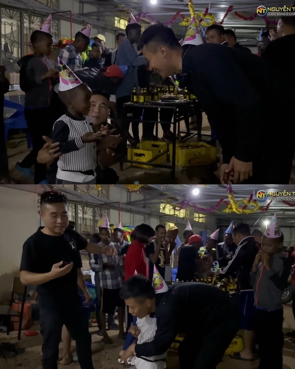  
Lôi Con nói “Happy Birthday chú Linh” ngọt ngào khiến chú Linh không nhịn được mà phải ôm một cái. (Ảnh: YouTube Nguyễn Tiến - Cuộc Sống Ở Châu Phi)