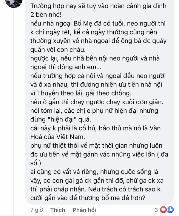  
Có người cho rằng việc đón Tết bên nội hay bên ngoại còn tùy thuộc vào từng hoàn cảnh gia đình. (Ảnh: Theanh28 Entertainment)