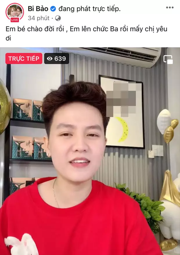  
Bi Bảo livestream chia sẻ niềm hạnh phúc của mình với mọi người. (Ảnh: FB Bi Bảo)