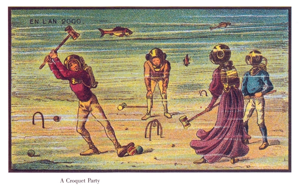 
Bữa tiệc bóng croquet dưới nước: Vì chơi trên cạn đã là lỗi thời rồi, ở tương lai một là trên không hai là dưới nước mới theo kịp thời đại nhé.