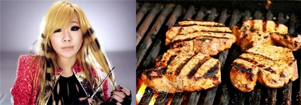 
Mái đóc đen vàng của CL khiến fan nghĩ ngay đến món thịt nướng vàng ươm thơm phức.