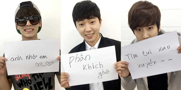 
Những chàng trai Teen Top đã tự tay viết ra những câu nói bằng Tiếng Việt vô cùng dễ thương.