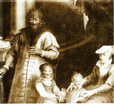 
Hình vẽ gia đình của "Giai nhân và Quái vật" trong đời thực. (Ảnh: Internet)