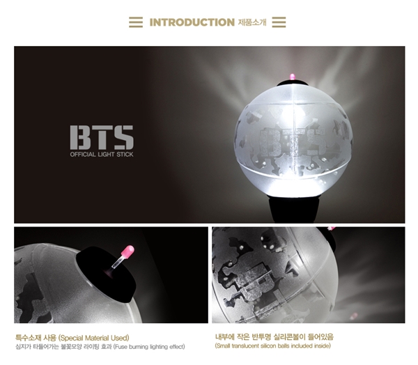 
Lightstick chính thức của BTS có một đèn LED nhỏ màu đỏ.