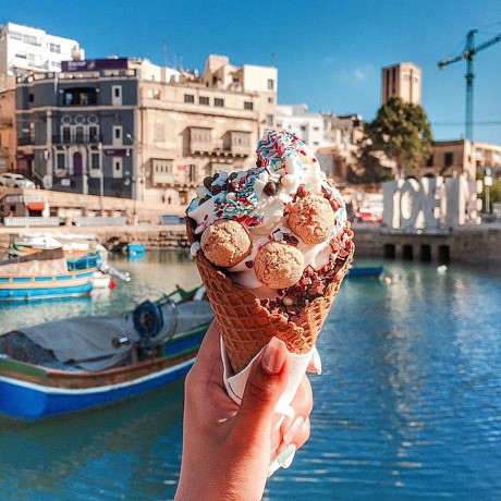 
Món kem siêu hấp dẫn tại Malta. 