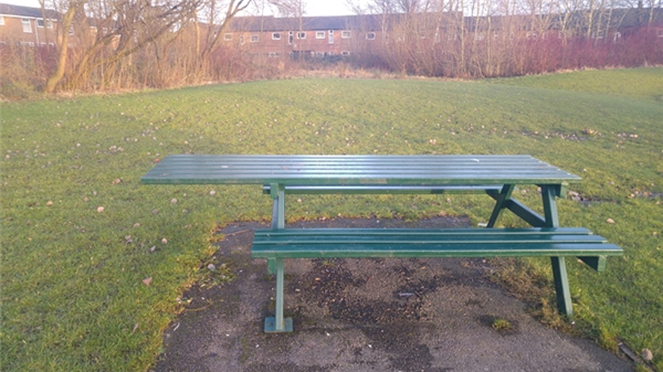 
Bộ bàn ghế picnic này có thêm chỗ dành cho người đi xe lăn.