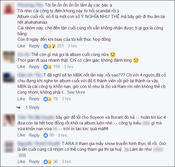
Ngay sau khi thông báo được đưa ra, cộng đồng fan của T-ara tại Việt Nam đã vô cùng bức xúc và có rất nhiều bình luận trái chiều xuất hiện trên mạng xã hội.